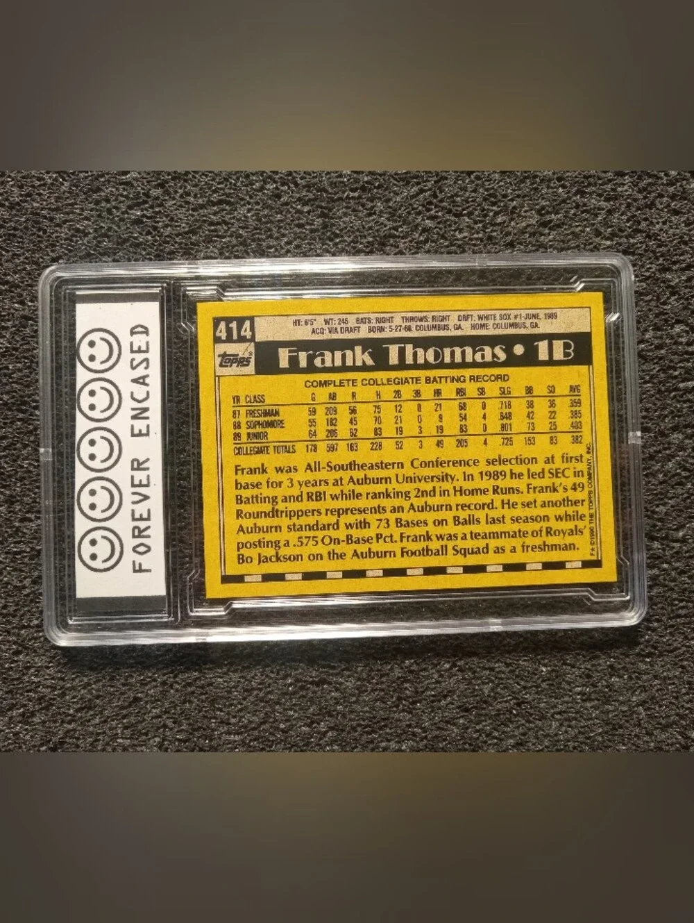 Frank Thomas Chicago White Sox No Name Error Baseball Rookie Card